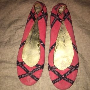 Juicy Couture Pink & Navy Ballet Flats Sz 8.5